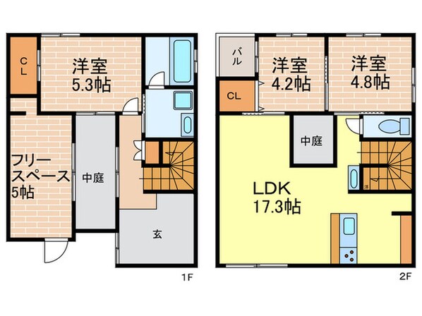 弓場町戸建ての物件間取画像